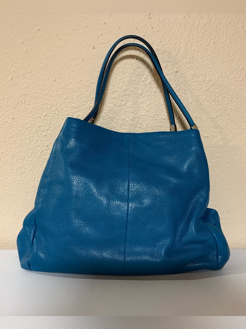 Coach Dark Plume Teal Blue Pebbled Leather Madison Phoebe Shoulder Bag NWT 24621